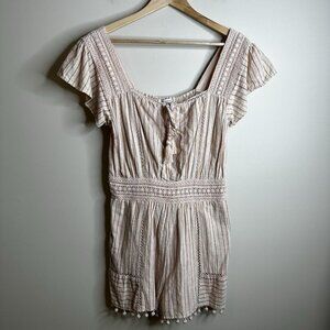 American Eagle Romper Shorts‎ Size M Linen Festival Cottagecore Boho Prairie Y2K